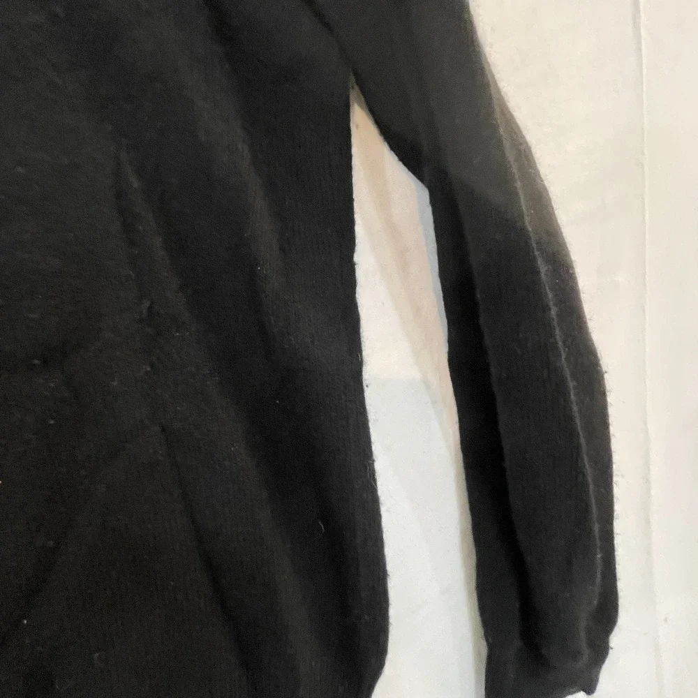 Polo Ralph Lauren Sweater‎ Mens Medium Black Lambswool V Neck Knit Pullover Pony